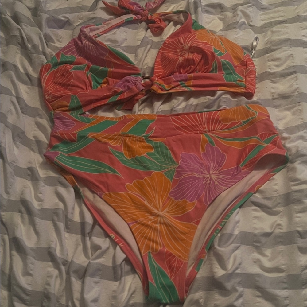 Floral Halter Bikini Set